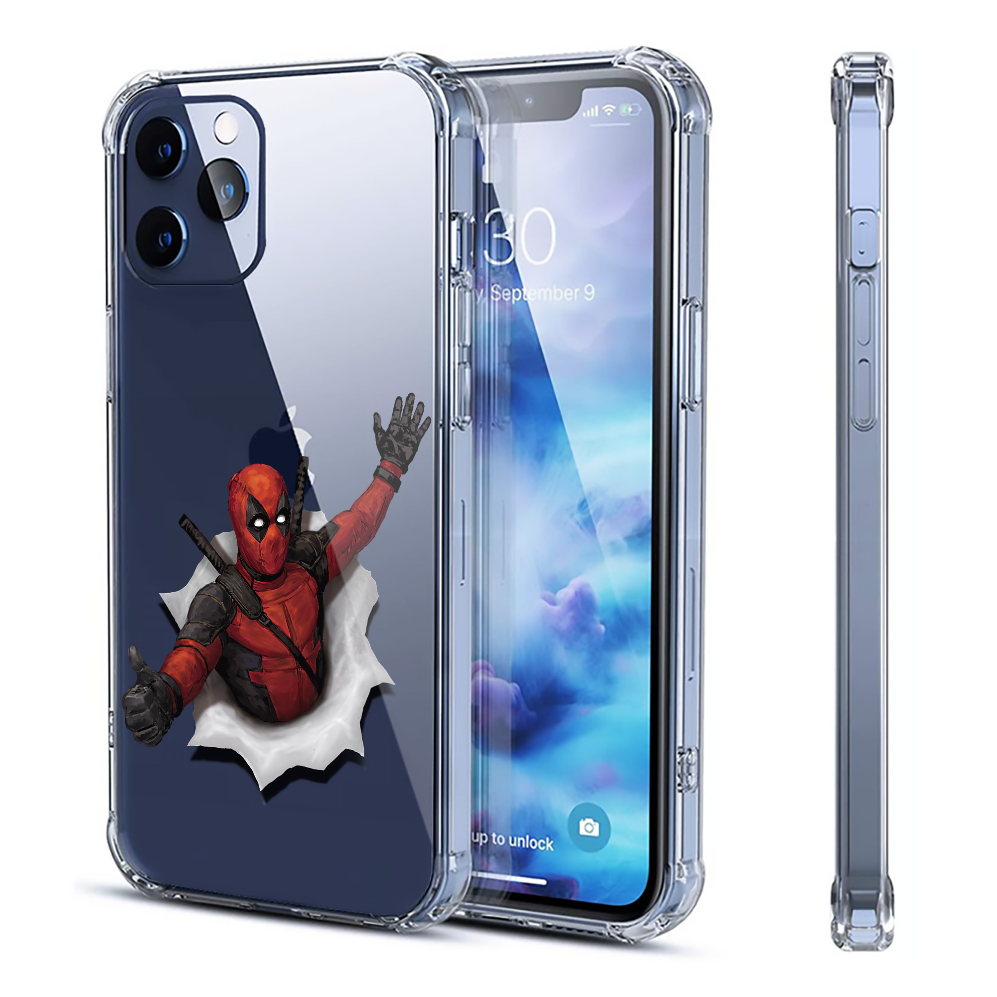 （画像用） Deadpool デッドプール 【iPhone 12シリーズ対応】透明スマホケース（クリアソフトケース）